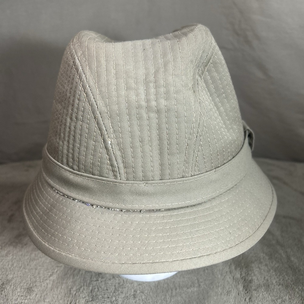 Chromatics Beige Fedora Hat Small 6 3/4-6 7/8 Made Korea Cotton Poly